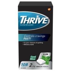 Thrive 금연 보조 껌, 쿨 민트 2mg Stop Smoking Aid Gum