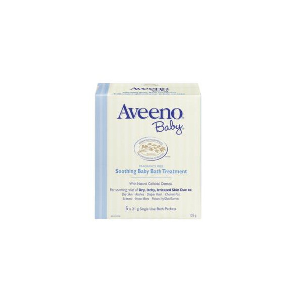 Aveeno 베이비 습진 치료 진정 목욕 트리트먼트 5 x 21g